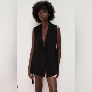 Zara Black Sleeveless Blazer Vest